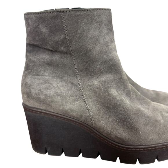 Gabor Womens Gray Suede Side Zip Wedge Ankle Boots Booties sz UK 5 / US 7.5 - Picture 12 of 15